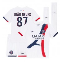 Dres Paris Saint-Germain Joao Neves #87 Gostujuci za djecu 2024-25 Kratak Rukav (+ kratke hlače)